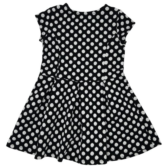 Black & White Polka Dot Dress With Red Flower Accent Girls Size 5 Epic Threads - Picture 2 of 6